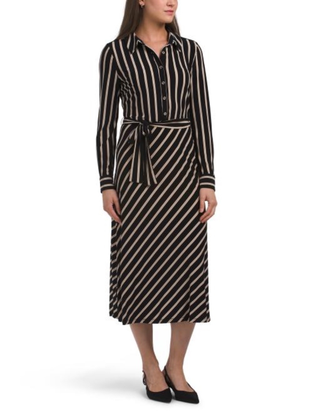 TOMMY HILFIGER belted stripe dress